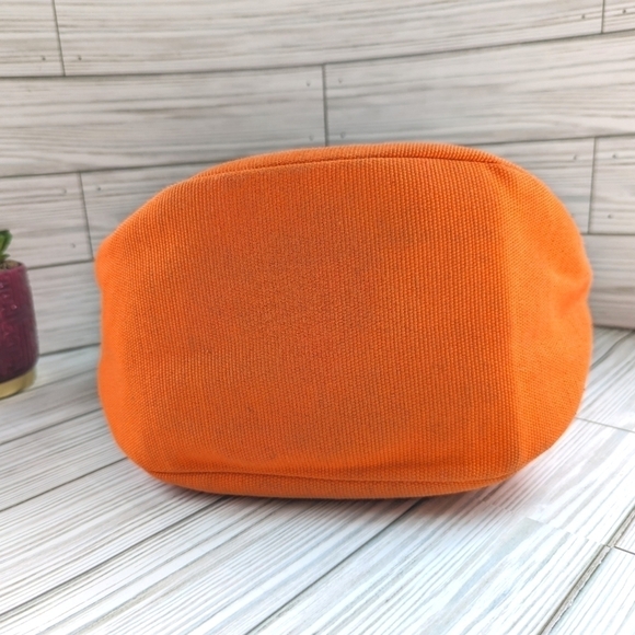 Neiman Marcus Vintage Canvas Mini Tote Bag with Round Handles in Orange - Picture 8 of 8